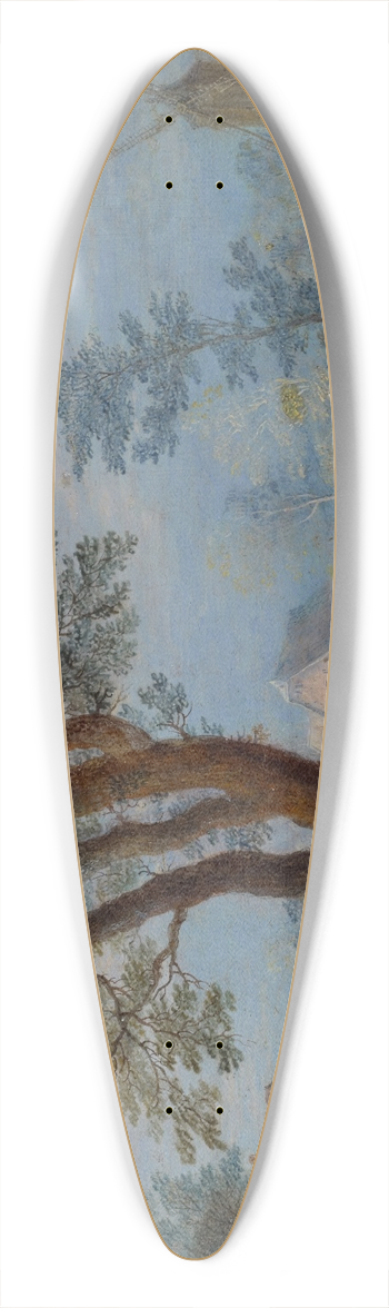 Jan Brueghel The Elder - Village Landscape with Staffage Figures 39.3 inch art pintail longboard deck