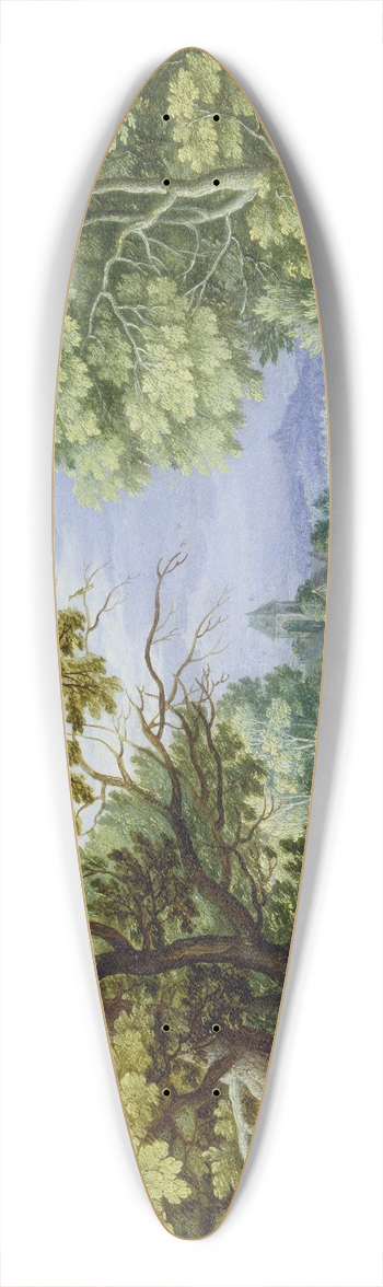 Jan Brueghel the Younger - Forest Landscape with Flight into Egypt 39.3 inch art pintail longboard deck