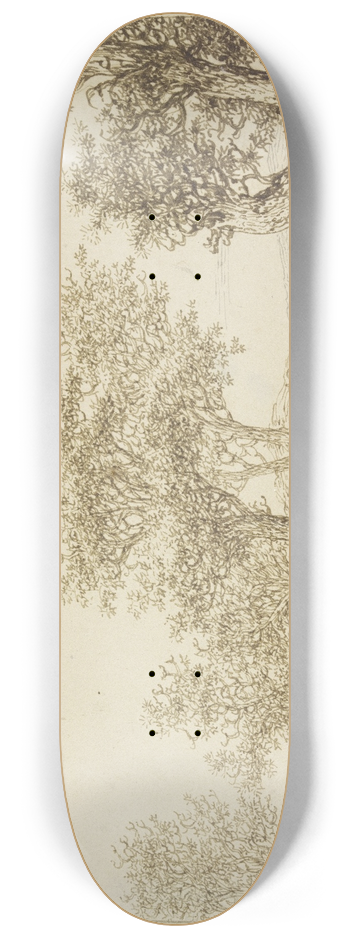 Adriaen Hendriksz. Verboom - Landschaft mit Bumen, links zwei Mnner im Gesprch 8.25 inch art skate deck