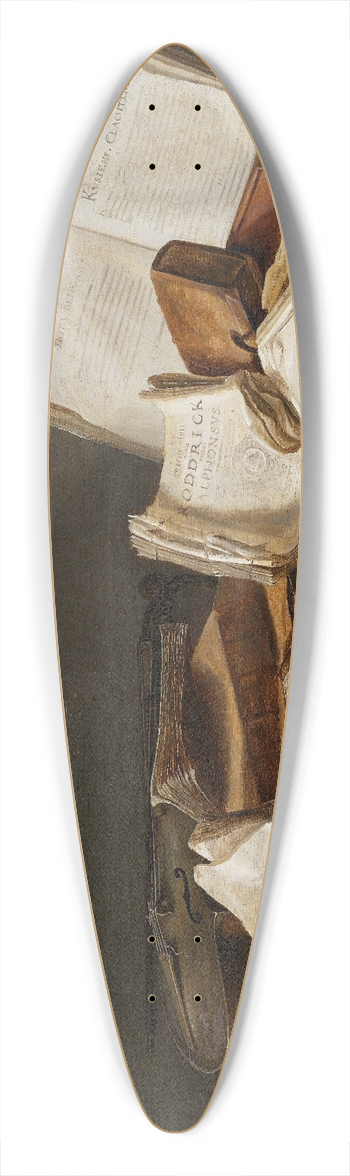 Jan Davidsz de Heem - Still Life with Books and a Violin 39.3 inch art pintail longboard deck