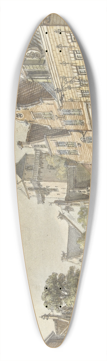 Jan de Beijer - Gezicht in het dorp Harmelen 39.3 inch art pintail longboard deck