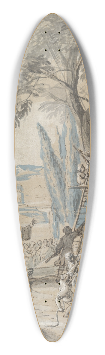 Jan Erasmus Quellinus - Benedict of Nursia Orders the Destruction of the Temple of Apollo at Monte Cassino 39.3 inch art pintail longboard deck