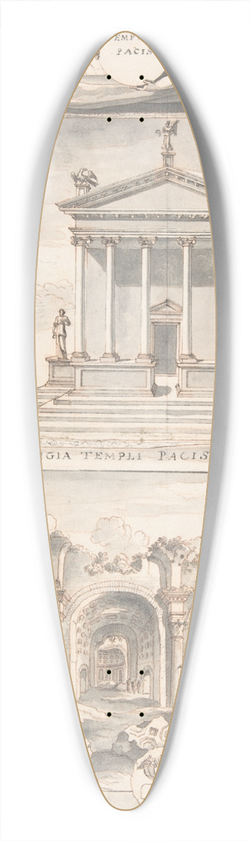 Jan Goeree - A Reconstruction of the Templum Pacis (above) and a View of the Ruins (below) 39.3 inch art pintail longboard deck