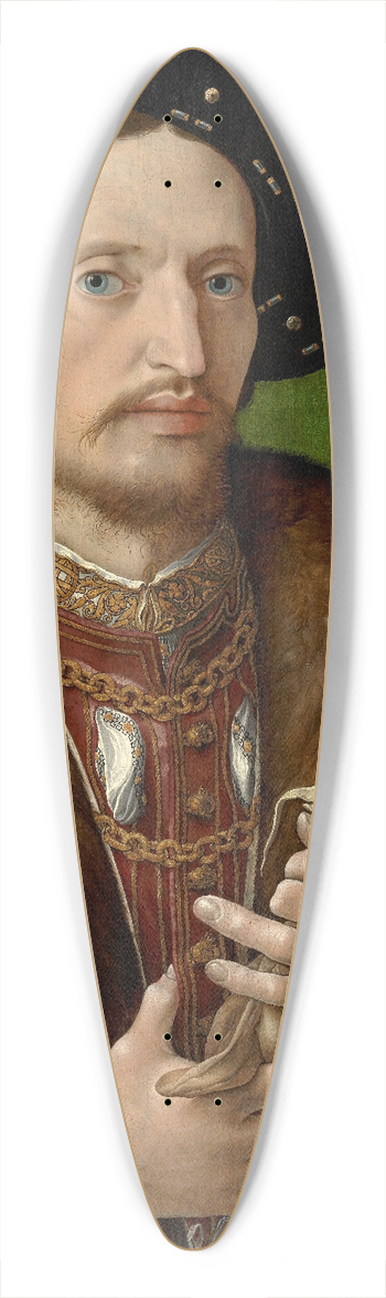 Jan Gossaert - Portrait Of A Gentleman 39.3 inch art pintail longboard deck