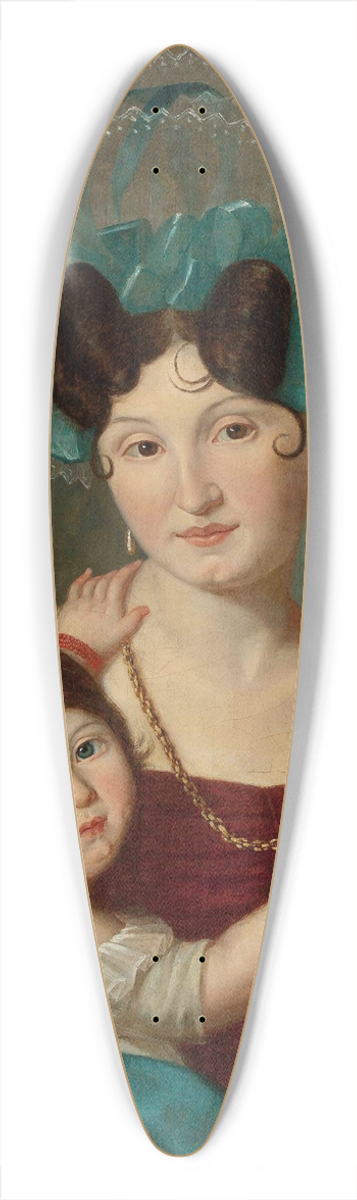 Jan Krzysztof Damel - Portrait of Maria Anna Rawicz (18071887) with her son Ja 39.3 inch art pintail longboard deck