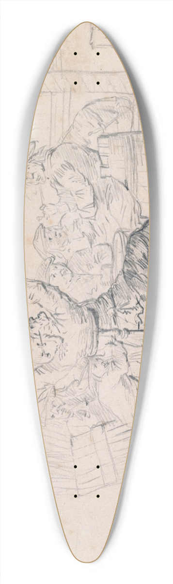 Jan Miense Molenaer - Merrymaking in a Tavern 39.3 inch art pintail longboard deck