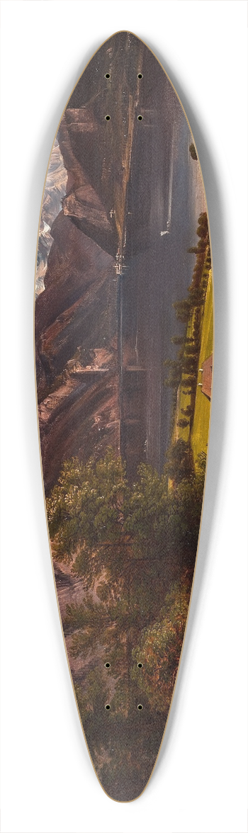 Jan Nepomucen Glowacki - Tyrolean (Or Bavarian) Landscape 39.3 inch art pintail longboard deck