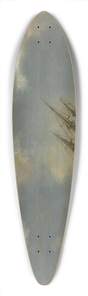 Jan Porcellis - Ships in a storm 39.3 inch art pintail longboard deck