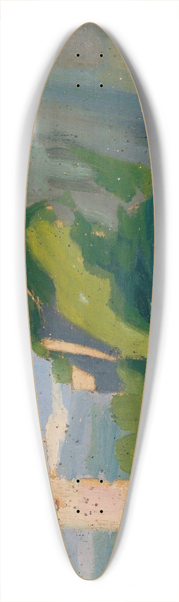 Jan Rembowski - Landscape with a shrine 39.3 inch art pintail longboard deck