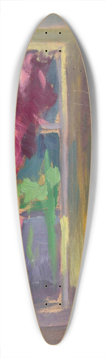 Jan Rembowski - Window with flower pots 39.3 inch art pintail longboard deck