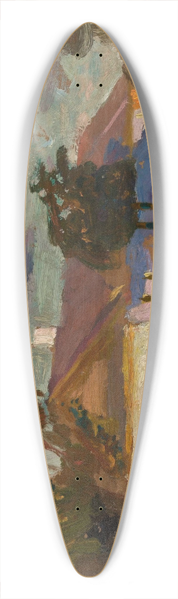 Jan Stanislawski - Cold day (A house in the sun). 39.3 inch art pintail longboard deck