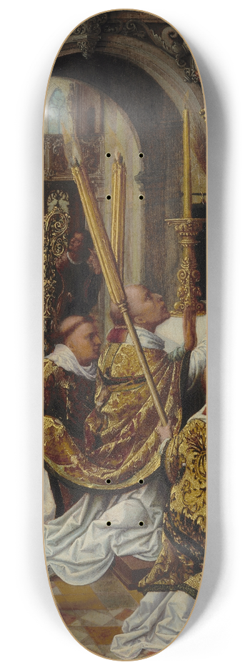 Adriaen Isenbrandt - The Mass of Saint Gregory the Great 8.25 inch art skate deck