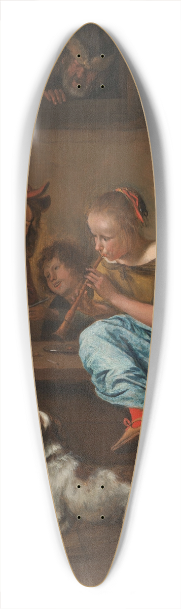 Jan Steen - Children Teaching a Cat to Dance, Known as The Dancing Lesson 39.3 inch art pintail longboard deck