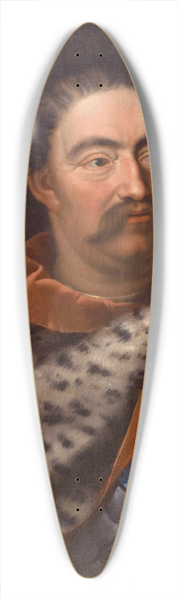 Jan Tricius - Portrait of John III Sobieski in a leopard skin 39.3 inch art pintail longboard deck