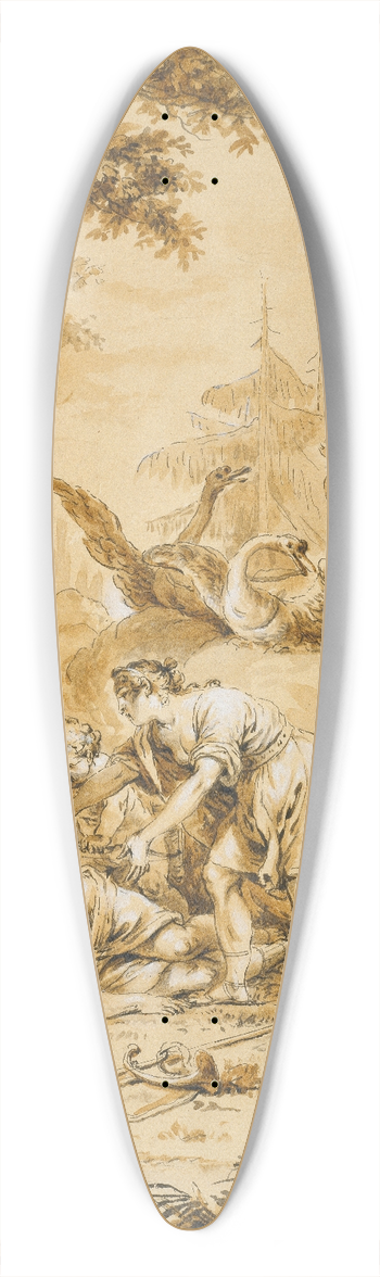 Januarius Zick - Venus and Adonis 39.3 inch art pintail longboard deck