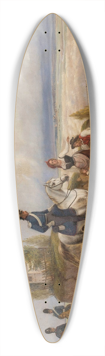 January Suchodolski - Military patrol and peasants 39.3 inch art pintail longboard deck