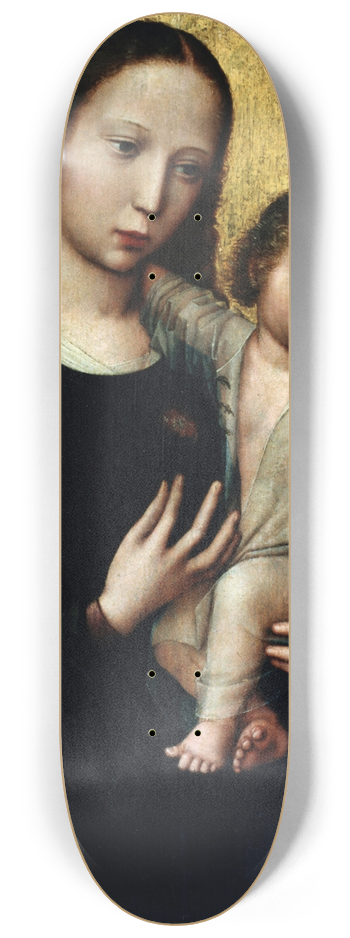 Adriaen Isenbrandt - The Virgin Mary with the Child Jesus in a Shirt 8.25 inch art skate deck