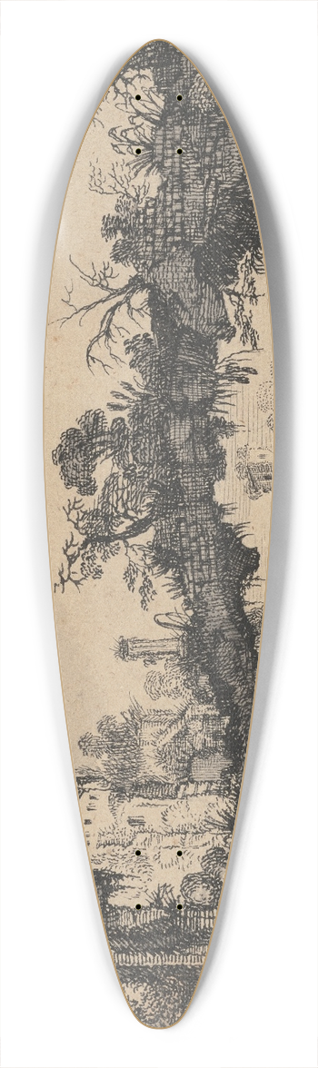 Jan van de Velde - Landscape with Ruins 39.3 inch art pintail longboard deck