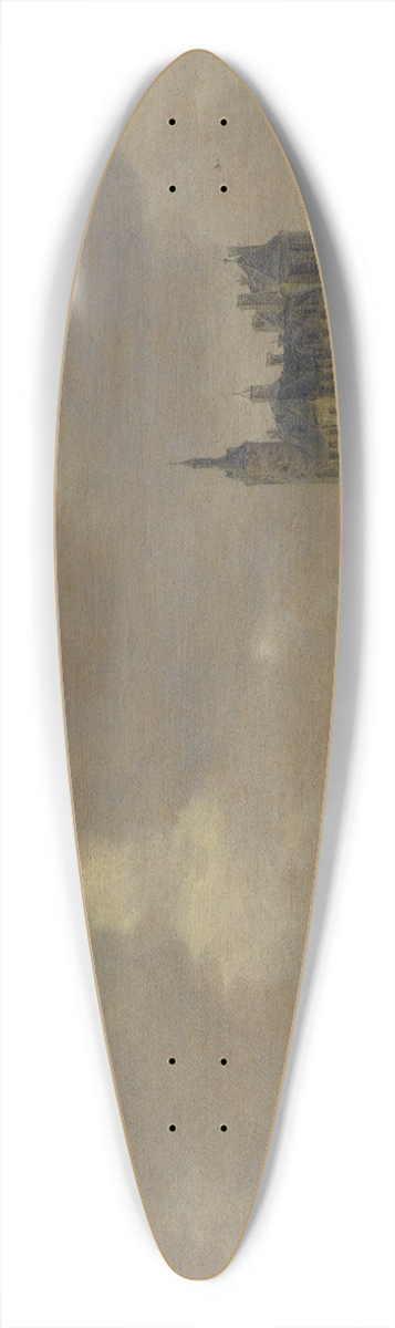Jan van Goyen - A Castle by aRiver 39.3 inch art pintail longboard deck