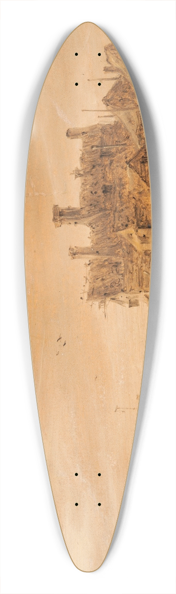 Jan van Goyen - Coast Scene 39.3 inch art pintail longboard deck