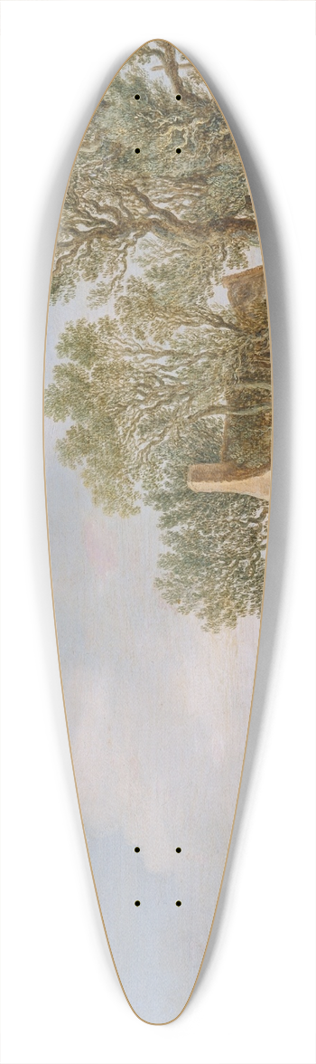 Jan van Goyen - Village Street with People Resting at a Brigde 39.3 inch art pintail longboard deck