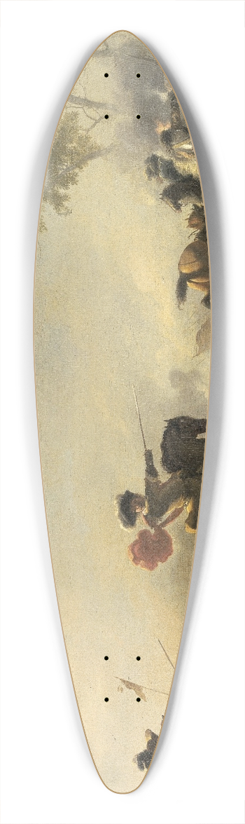 Jan van Huchtenburg - Cavalry Attack 39.3 inch art pintail longboard deck