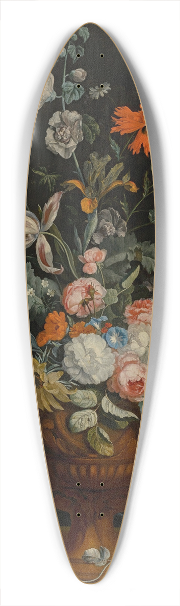 Jan van Huysum - Still Life Of Flowers In A Terracotta Vase Before A Stone Niche 39.3 inch art pintail longboard deck
