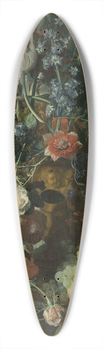 Jan van Huysum - Still Life with Flowers and Fruit 39.3 inch art pintail longboard deck