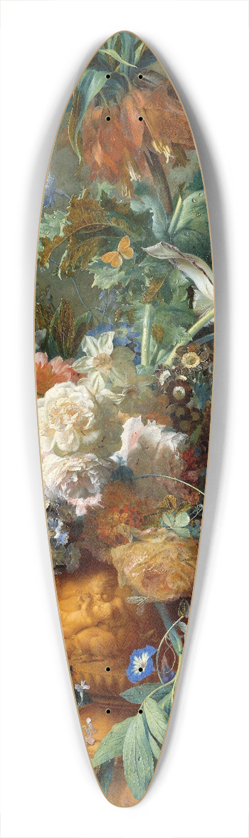 Jan van Huysum - Still Life with Flowers 39.3 inch art pintail longboard deck