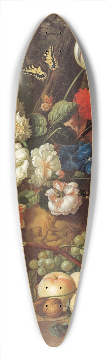 Jan Van Os - Flowers 39.3 inch art pintail longboard deck