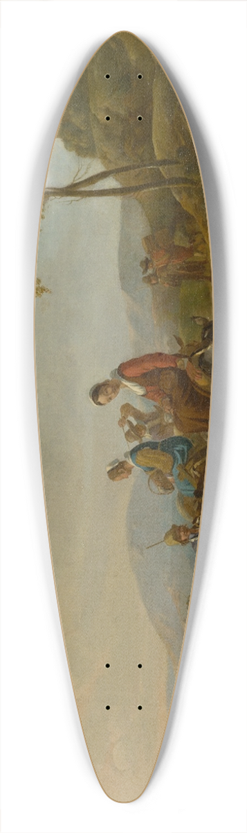 Jan van Ossenbeeck - Landscape with Shepherds 39.3 inch art pintail longboard deck