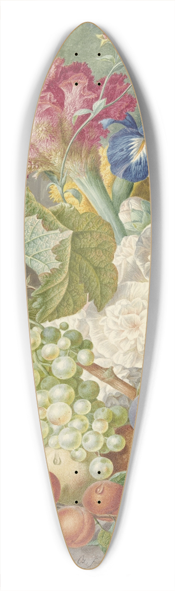 Jan Van Os - Still Life with Flowers and Fruit 39.3 inch art pintail longboard deck