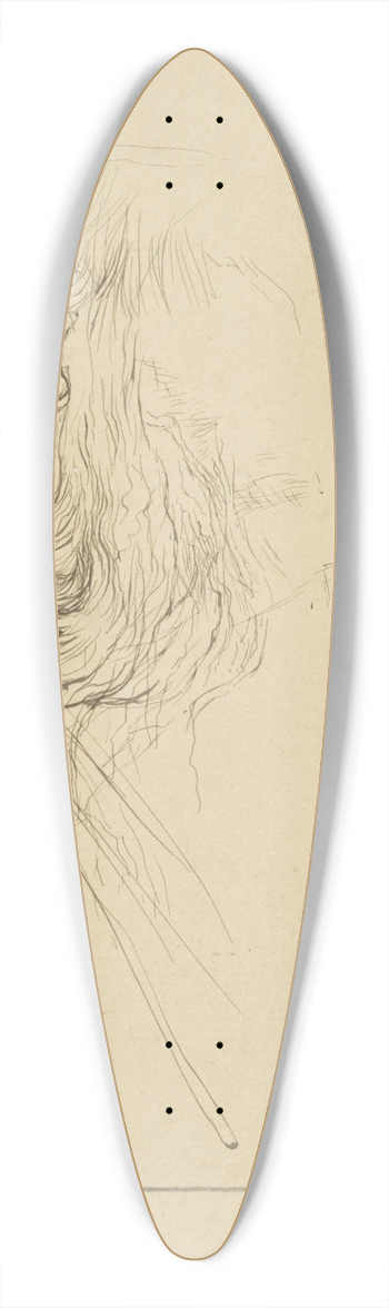 Jan Veth - Detail van een kop 39.3 inch art pintail longboard deck