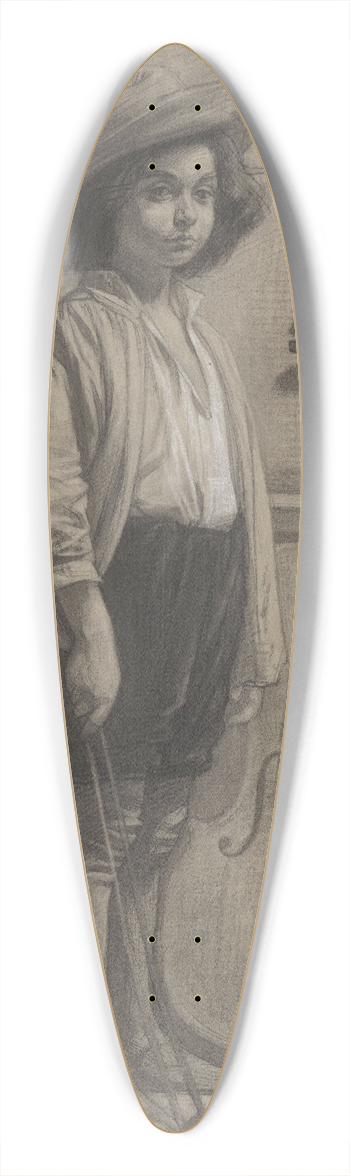 Jan Veth - Jongen staande bij een cello 39.3 inch art pintail longboard deck
