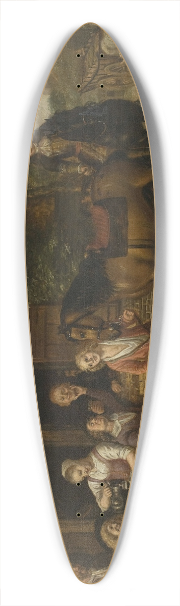 Jan Victors - In front of a tavern 39.3 inch art pintail longboard deck