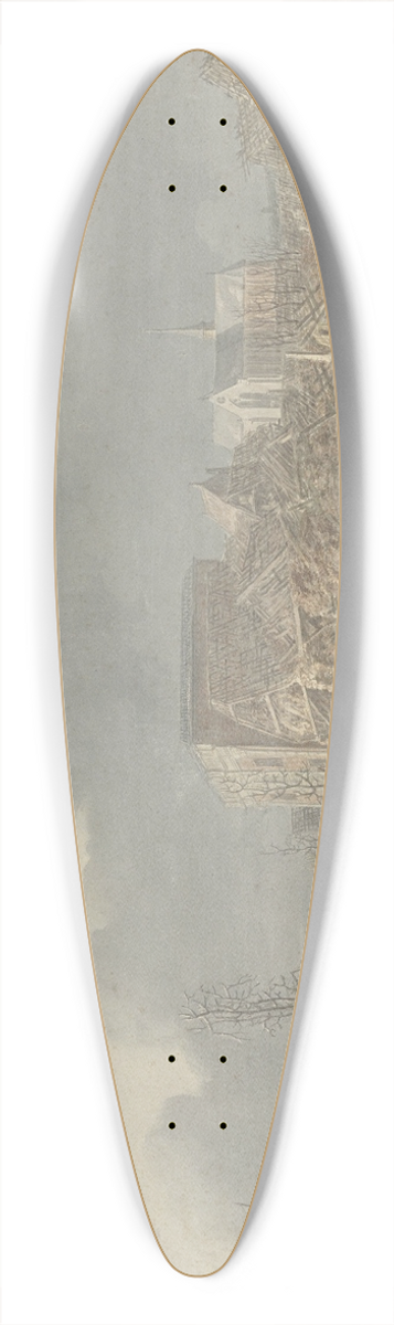 Jan Willem Pieneman - Gezicht op de runes op het Rapenburg te Leiden na de ontploffing van het kruitschip op 12 januari 1807 39.3 inch art pintail longboard deck