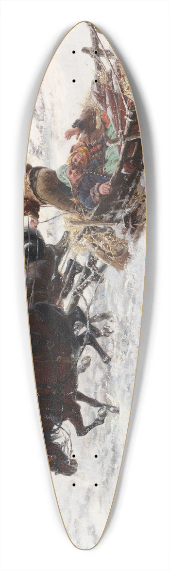 Jaroslav Vn - Lustige Schlittenfahrt 39.3 inch art pintail longboard deck