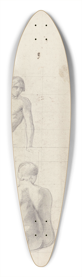 Jean-Achille Benouville - Etude pour deux figures assises 39.3 inch art pintail longboard deck