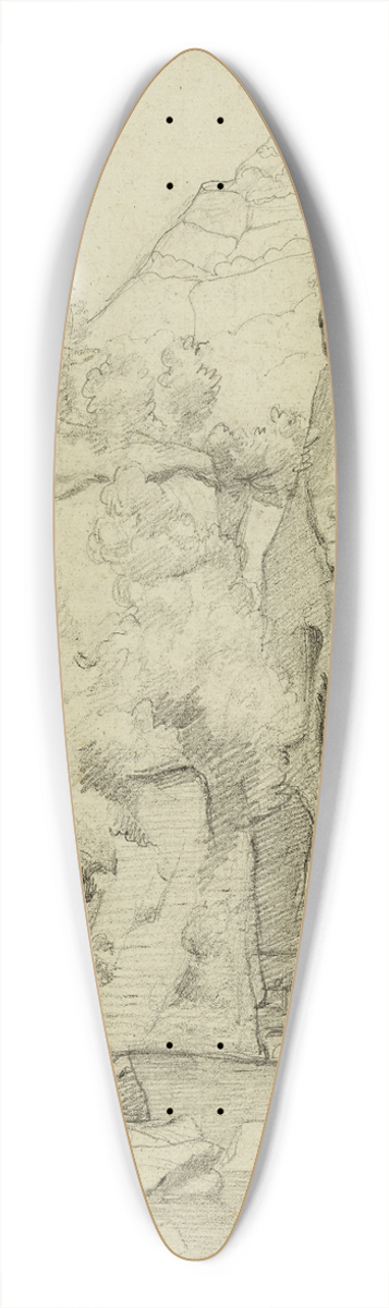 Jean-Achille Benouville - Paysage (torrent) 39.3 inch art pintail longboard deck