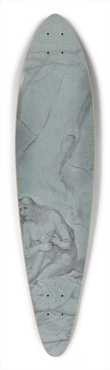 Jean Antoine Verschaeren - Adam and Eve Mourn Abel 39.3 inch art pintail longboard deck