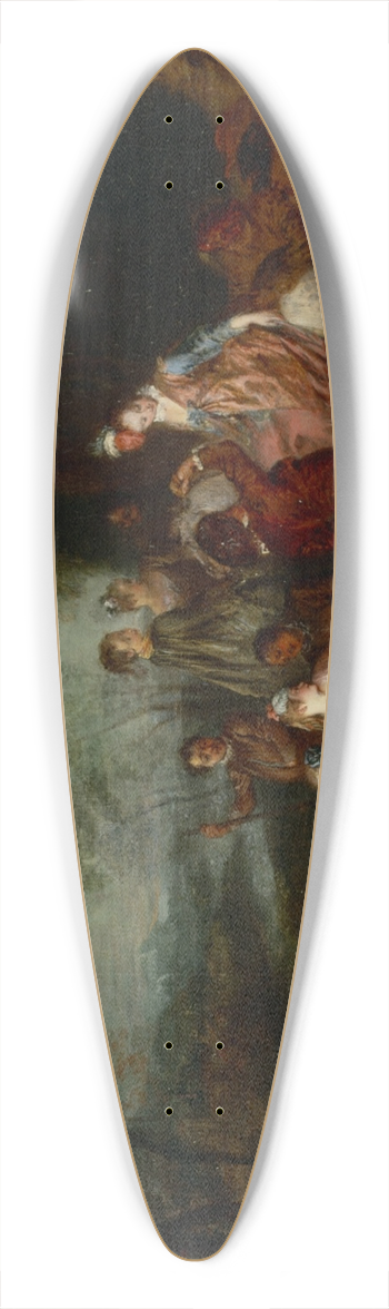 Jean-Antoine Watteau - Fete Champetre 39.3 inch art pintail longboard deck