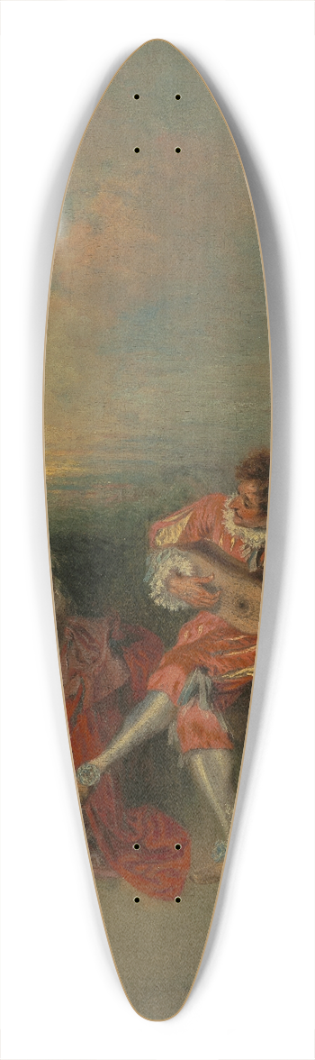 Jean-Antoine Watteau - La Surprise 39.3 inch art pintail longboard deck