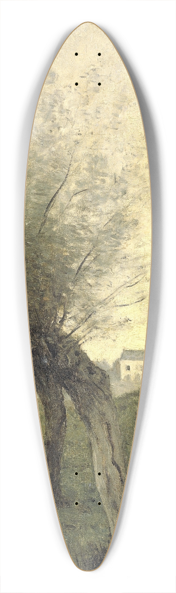Jean-Baptiste-Camille Corot - Landscape with Pollard Willows 39.3 inch art pintail longboard deck