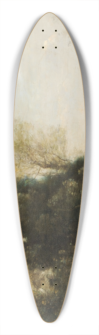Jean-Baptiste-Camille Corot - Le pcheur en barque  la rive 39.3 inch art pintail longboard deck