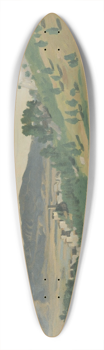 Jean-Baptiste-Camille Corot - View of Olevano 39.3 inch art pintail longboard deck