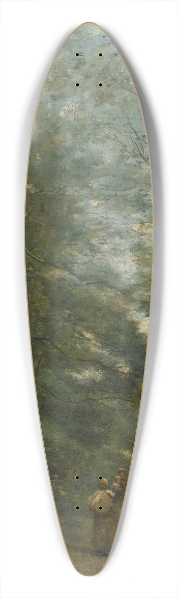 Jean-Baptiste-Camille Corot - Ville Davray. Paysans Causant Sur Le Chemin Longeant Ltang 39.3 inch art pintail longboard deck