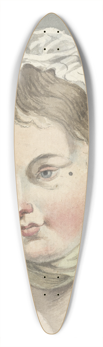 Jean-Baptiste Greuze - Head of a girl 39.3 inch art pintail longboard deck