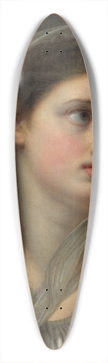 Jean-Baptiste Greuze - Head of a Young Woman 39.3 inch art pintail longboard deck