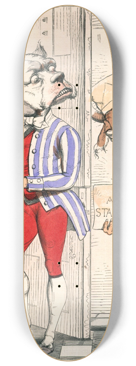 Charles Henry Bennett - The Dog In The Manger 8.25 inch art skate deck