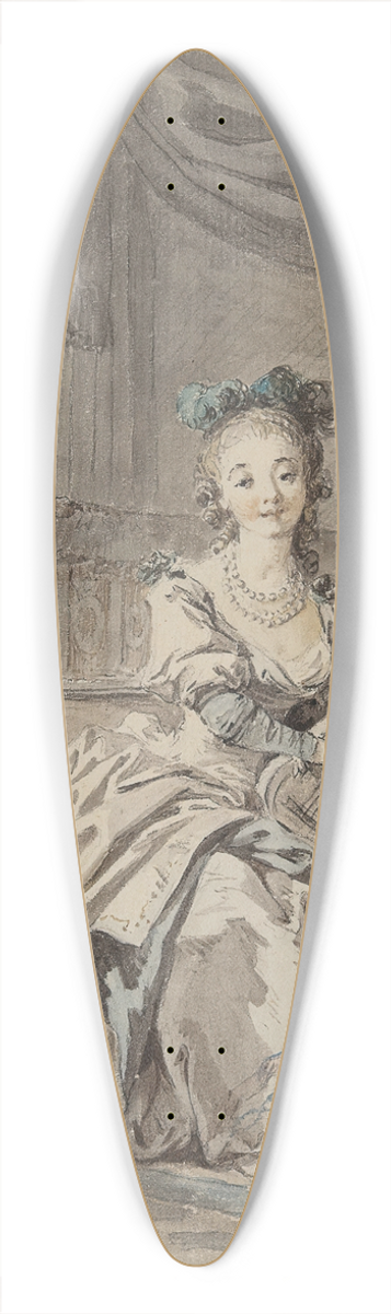 Jean-Baptiste Le Prince - Femme jouant de la guitare dans un intrieur (Les plaisirs de la solitude) 39.3 inch art pintail longboard deck